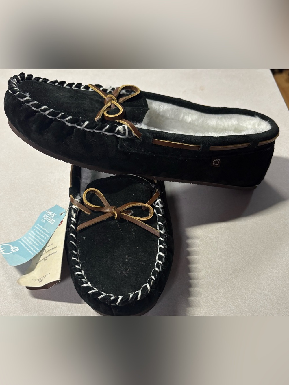 New Women’s LAMO Britain Moc II EW1360 Black Lined Moccasins Size 11